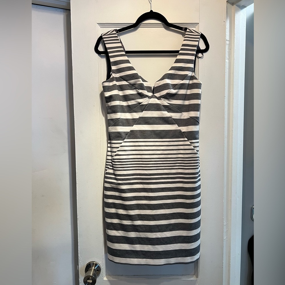 Gray and white dress